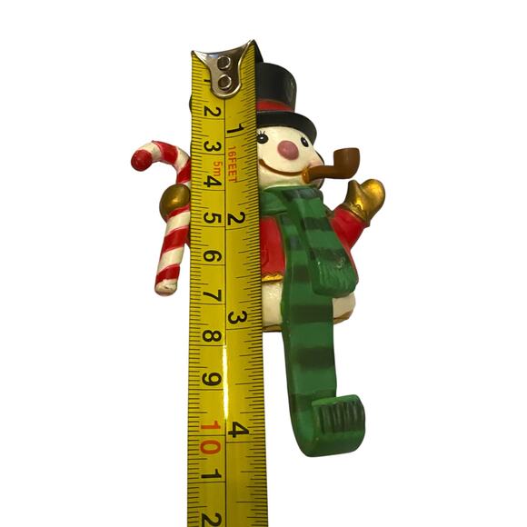 Set of TWO 4" Tall Adorable Vintage Hard Plastic Christmas Stocking Hangers - Picture 5 of 13